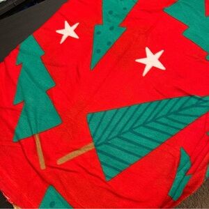 Festive Red and Green Fleece Fabric, 2-2/3 yards